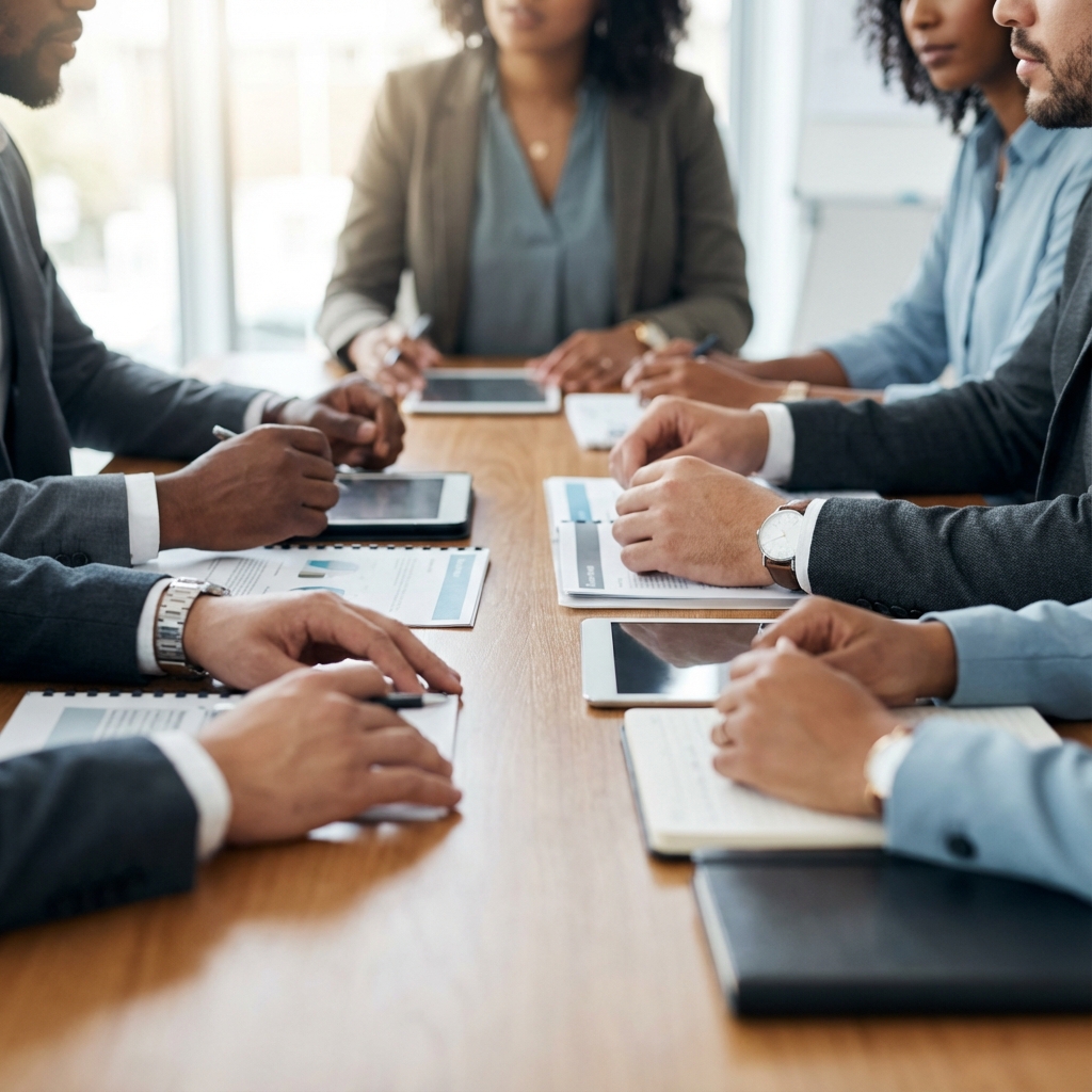 笑顔で働くスタッフ同士